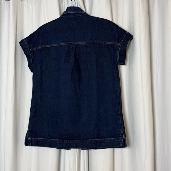 DISSH Felix Denim Shirt Jacket Oversized Short Sleeve Blue Womens Size 4 - Picture 10 of 15